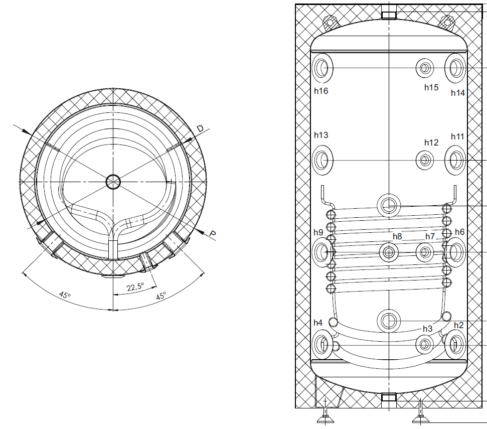 Akumulační nádrž SUNEX 200 l s výměníkem pro solární systémy